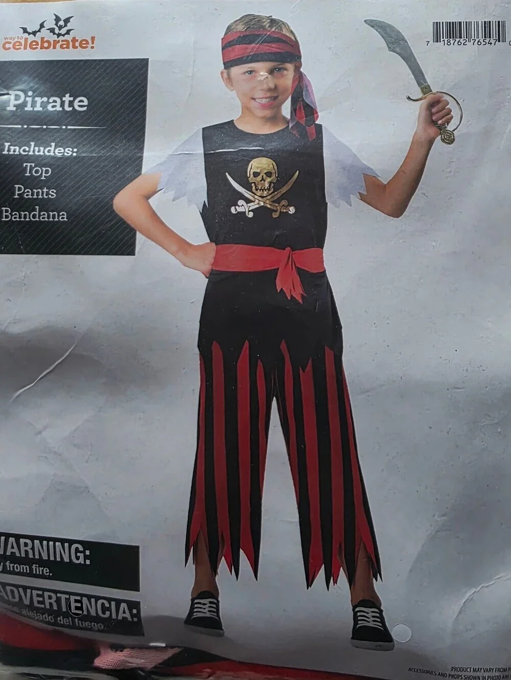 New Boy's Size S 6/7 Or L 12 Pirate Dress Up/ Halloween Costume/ complete outfit